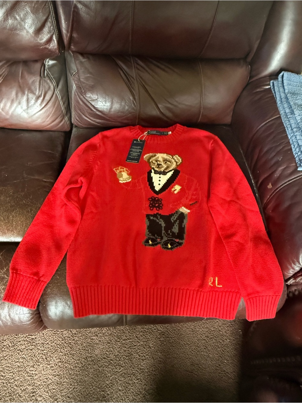 NWT Polo Ralph Lauren Polo Bear Sweater Tuxedo bear - Picture 3 of 5
